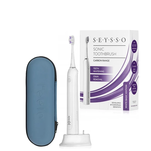 Зубная щетка Seysso Basic White Sonic с дорожным футляром Feelo ЕС