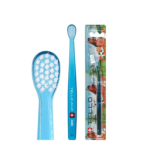 Мануальная зубная щетка Tello Kids 4480 Ultra Soft для детей от 6 до 12 лет D 0,10 ММ  ЄС