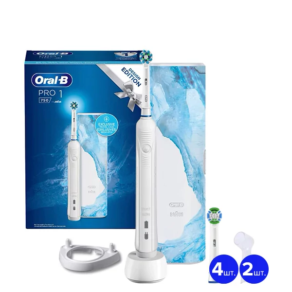 Зубная щетка Oral-B D16/755 WS Pro 1 Design Edition White (5 нас.) + рожок ЕС