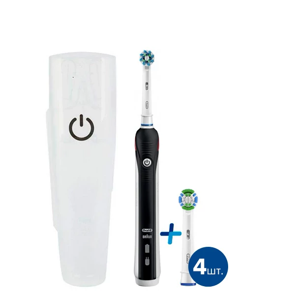 Зубная щетка Oral-B D16 PRO 750-790 Cross Action Black 5 нас. с футляром ЕС
