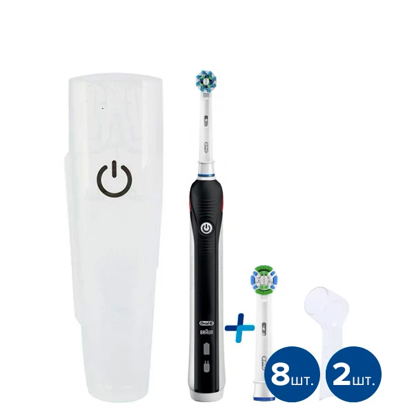 Зубная щетка Oral-B D16 PRO 750-790 Cross Action Black 9 нас. с футляром ЕС