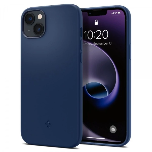 Чехол Spigen iPhone 14 Plus Silicone Fit Mag Magsafe Navy Blue