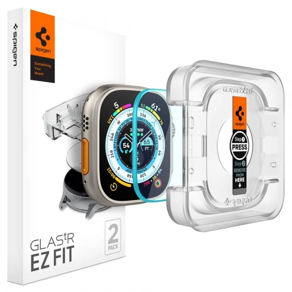 Закаленное стекло Spigen Glas.tr EZ FIT 2-pack Apple Watch Ultra (49 мм) Clear