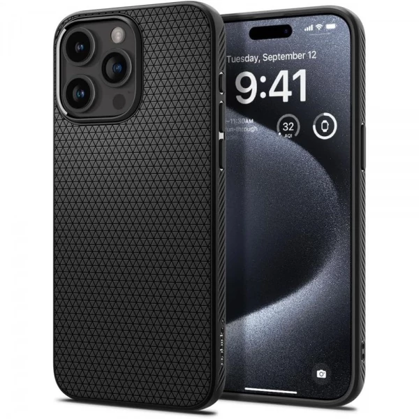 Чехол SPIGEN iPhone 15 Pro Liquid Air Matte Black Case