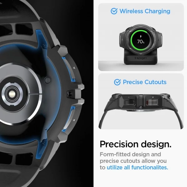 Браслет Spigen Rugged Armor Pro Galaxy Watch 6 Classic (47 мм) Matte Black Case