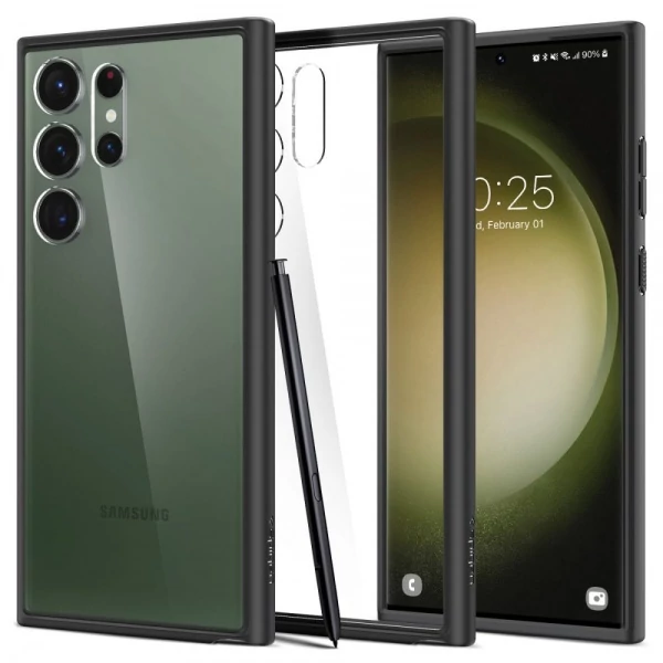 Чехол Spigen Ultra Hybrid Samsung S23 Ultra Matte Black Черный Case
