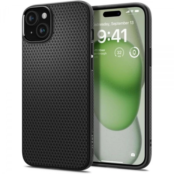 Чехол Spigen Liquid Air iPhone 15 Plus Matte Black Case