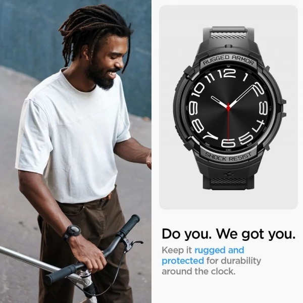 Браслет Spigen Rugged Armor Pro Galaxy Watch 6 Classic (47 мм) Matte Black Case