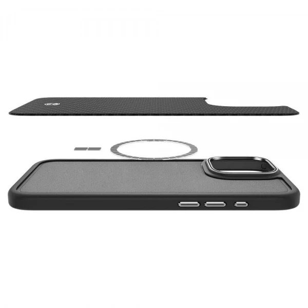 Чехол SPIGEN ENZO ARAMID MAG MAGSAFE IPHONE 16 PRO MAX BLACK/SILVER