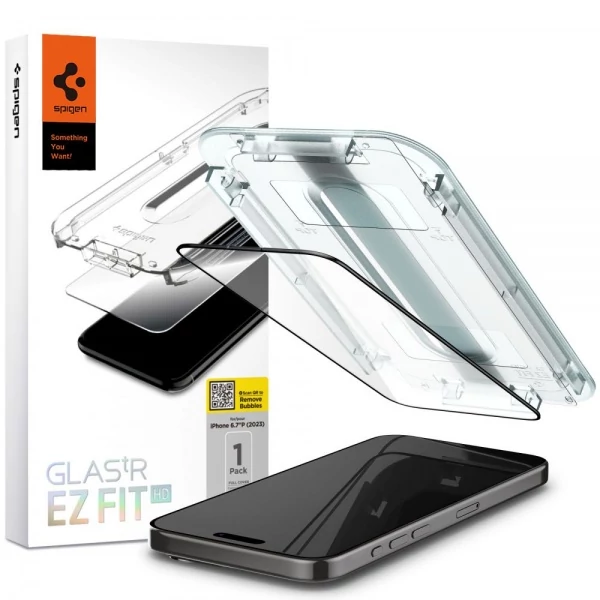 Закаленное стекло Spigen Glas.tr EZ FIT Fc iPhone 15 Pro Max Black