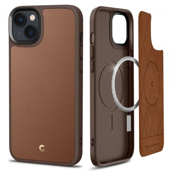 Чехол Spigen iPhone 14 Plus Cyrill Kajuk Mag Magsafe Saddle Brown