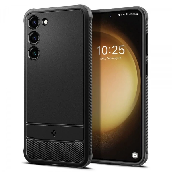 Чехол Spigen Rugged Armor Galaxy S23 Matte Black Черный Case