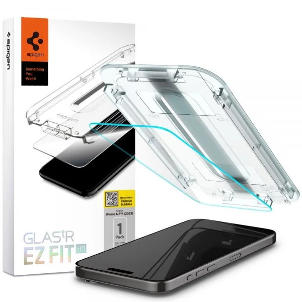 Закаленное стекло Spigen Glas.tr EZ FIT iPhone 15 Pro Max Clear