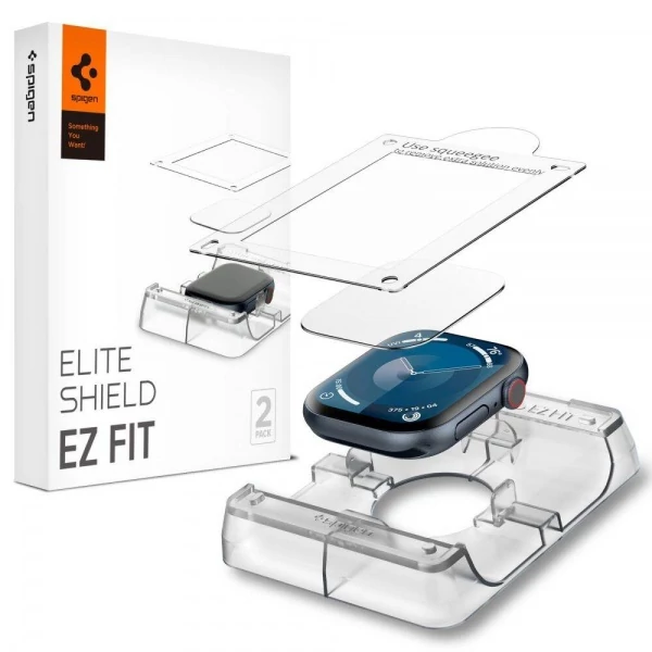 Гибридное стекло SPIGEN ELITE SHIELD EZ FIT 2-PACK APPLE WATCH 10 (46 мм) CLEAR