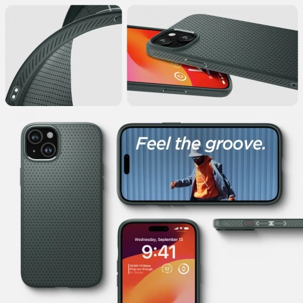 Чехол Spigen Liquid Air iPhone 15 Abyss Green Case