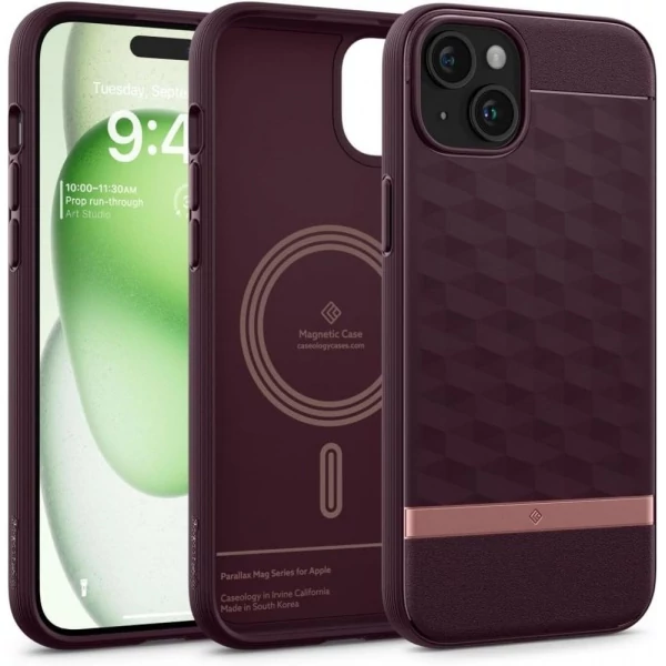 Чехол Caseology Parallax Mag Magsafe iPhone 15 Burgundy Case