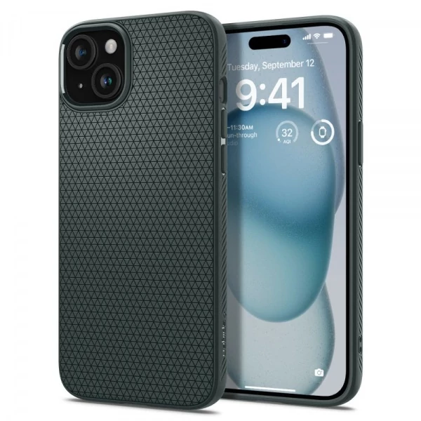 Чехол Spigen Liquid Air iPhone 15 Abyss Green Case