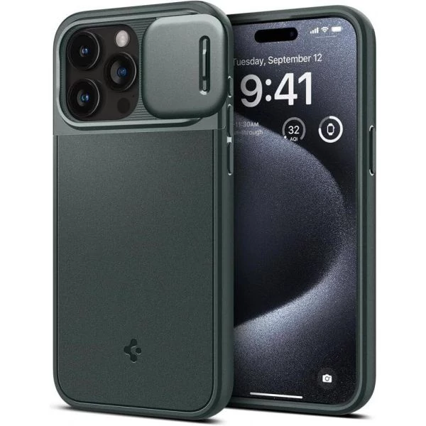 Чехол Spigen Optik Armor Mag Magsafe iPhone 15 Pro Abyss Green Case