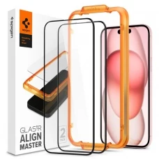 Закаленное стекло Spigen Alm Glass Fc 2-pack iPhone 15 Plus Black