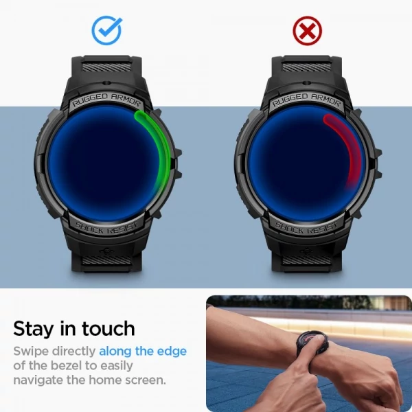 Браслет  Spigen Rugged Armor Pro Galaxy Watch 6 (40 мм) Matte Black Case