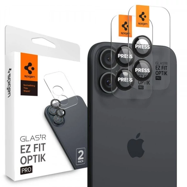 Защитная пленка для камеры Spigen Optik Pro Glas.Tr Ez Fit Camera Protector 2-Pack IPhone 16/16 Plus Black