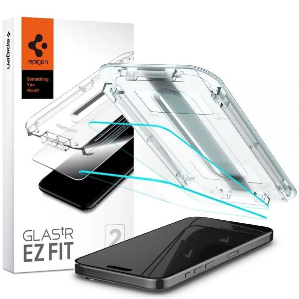 Закаленное стекло Spigen EZ FIT 2-pack IPhone 15 Pro Max Clear