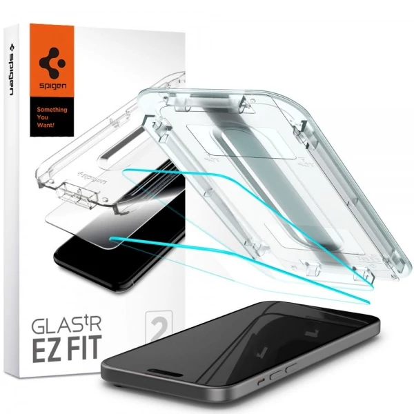 Закаленное стекло Spigen Glas.tr EZ FIT 2-pack iPhone 16 / 15 Clear