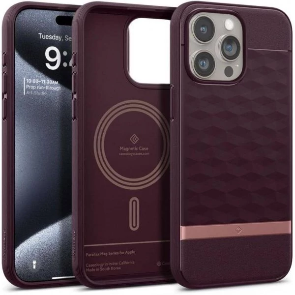 Чехол Caseology Parallax Mag Magsafe IPhone 15 Pro Burgundy Case