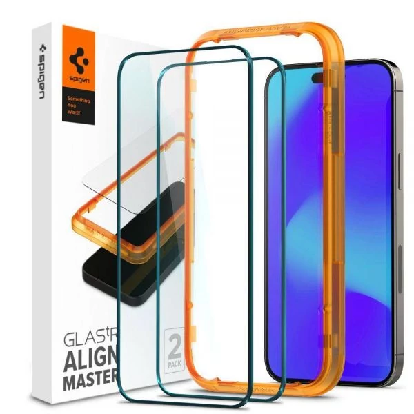 Закаленное стекло Spigen ALM GLASS FC 2-PACK IPhone 14 Pro Black AGL05216