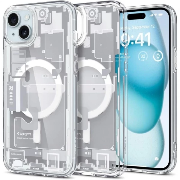 Чехол Spigen Ultra Hybrid Mag Magsafe iPhone 15 Plus Zero One White Case