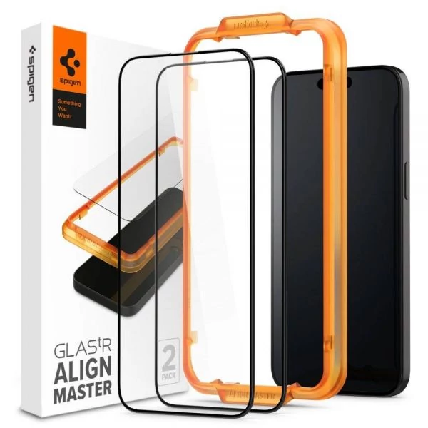 Закаленное стекло Spigen Alm Glass Fc 2-pack IPhone 15 Pro Black