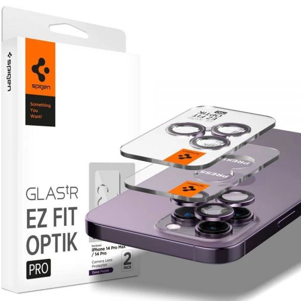 Защитная пленка для камеры Spigen Optik.tr EZ FIT Camera Protector 2-pack IPhone 14 Pro/14 Pro Max Deep Purple