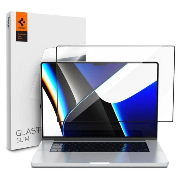 Spigen Glass Fc Macbook Pro 14 2021 Black Закаленное стекло