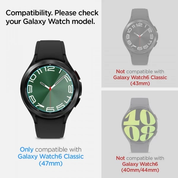 Закаленное стекло Spigen Glas.tr EZ FIT 2-pack Galaxy Watch 6 Classic (47 мм) Clear
