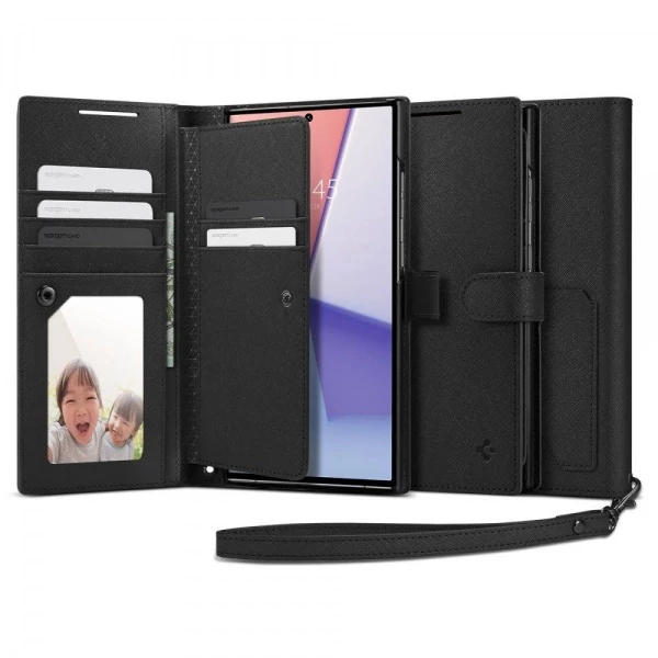 Чехол Spigen Wallet S Plus Galaxy S23 Ultra Black Case