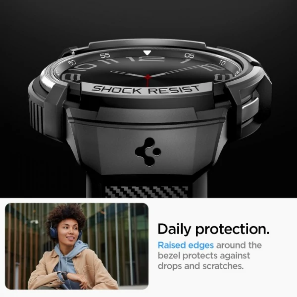 Браслет Spigen Rugged Armor Pro Galaxy Watch 6 Classic (47 мм) Matte Black Case