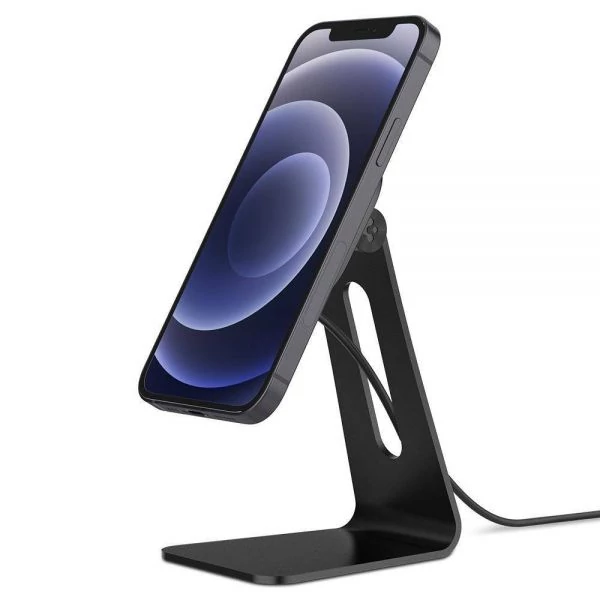 Spigen S310 W Onetap Magnetic Magsafe Wireless Charger 7.5 W Индуктивное зарядное устройство Подставка Black