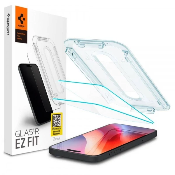 Закаленное стекло SPIGEN GLAS.TR EZ FIT 2-PACK IPHONE 16 PRO CLEAR