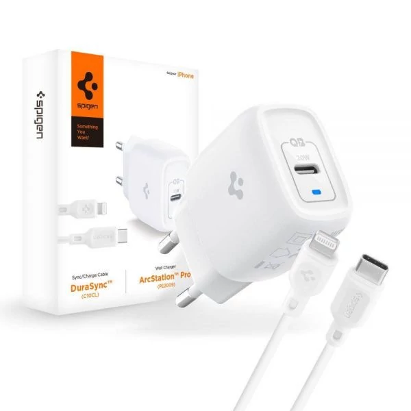 Зарядное устройство SPIGEN Pe2c10cl для iPhone Power Delivery 20W USB-C + Кабель Lightning