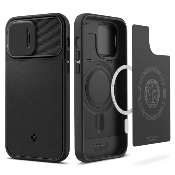 Чехол Spigen iPhone 14 Pro Optik Armor Mag Magsafe Black