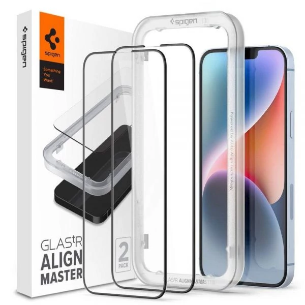 Закаленное стекло Spigen Apple IPhone 13/13 Pro/14 Alm Glass Fc 2-Pack Black AGL03387