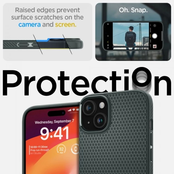 Чехол Spigen Liquid Air iPhone 15 Abyss Green Case