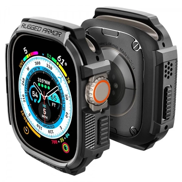 Чехол Spigen Rugged Armor Apple Watch Ultra 49 мм Ultra 2 Черный