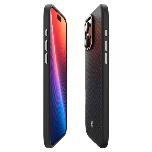Чехол SPIGEN ENZO ARAMID MAG MAGSAFE IPHONE 16 PRO MAX BLACK/SILVER