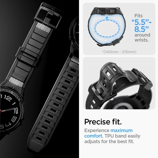 Браслет Spigen Rugged Armor Pro Galaxy Watch 6 Classic (47 мм) Matte Black Case