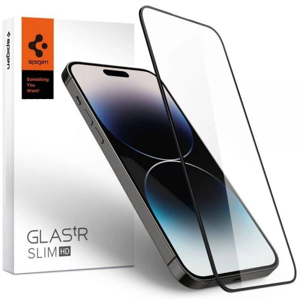 Закаленное стекло Spigen GLASS FC IPhone 14 Pro Max Black AGL05209