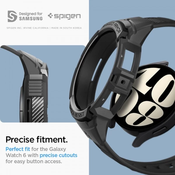 Браслет  Spigen Rugged Armor Pro Galaxy Watch 6 (40 мм) Matte Black Case