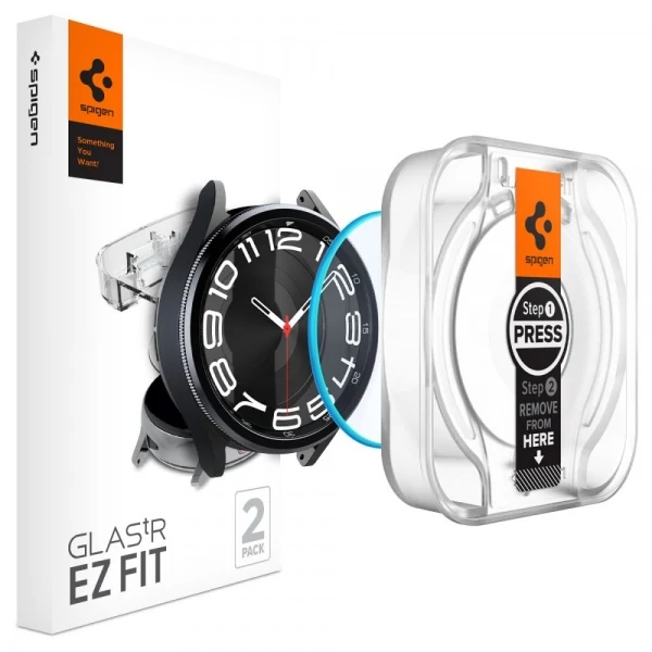 Закаленное стекло Spigen Glas.tr EZ FIT 2-pack Galaxy Watch 6 Classic (43 мм) Clear