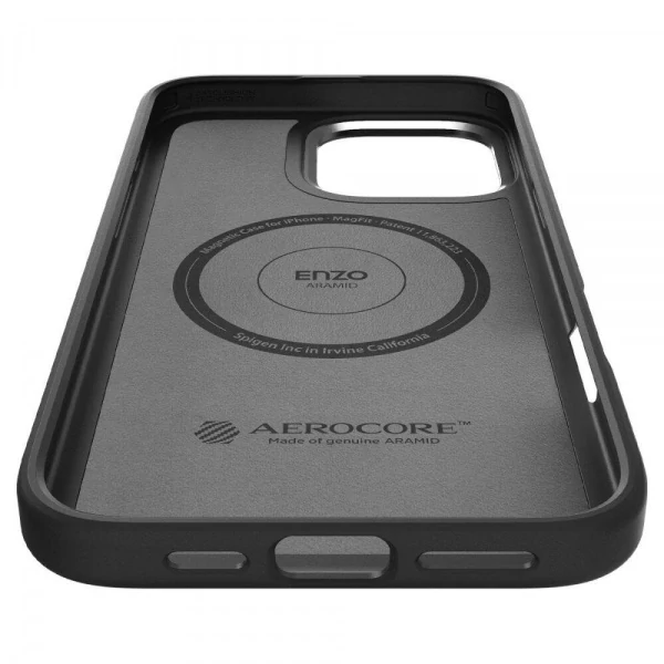 Чехол SPIGEN ENZO ARAMID MAG MAGSAFE IPHONE 16 PRO MAX BLACK/SILVER