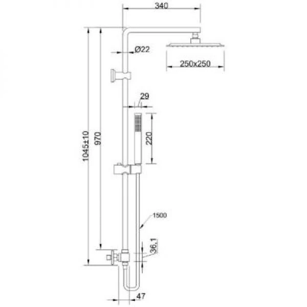 Душевая система Invena Svart AU85004